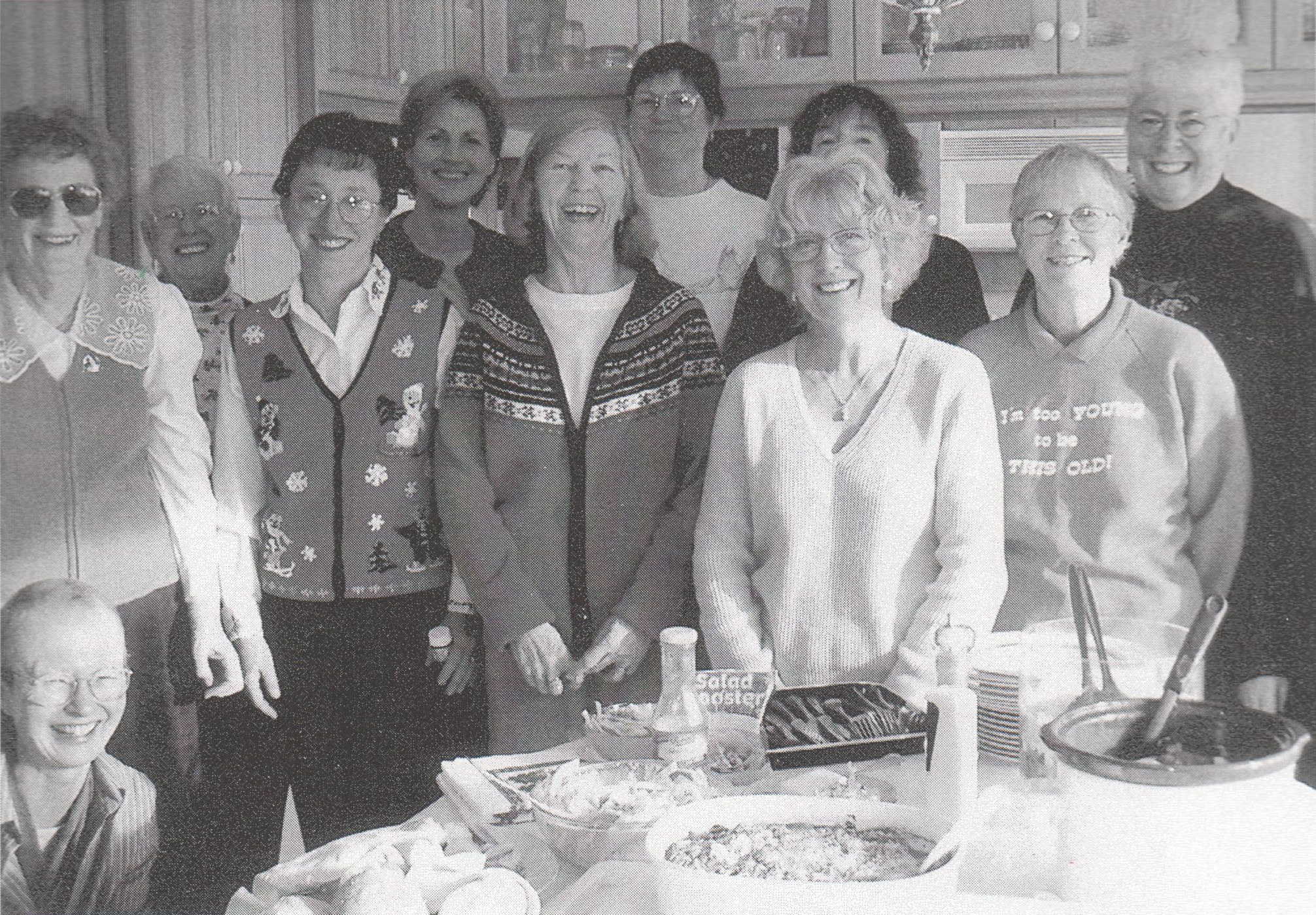 The ACW group in 2004: from left, Barbara Sherrington, Betty Young, Pauline Murray, Joyce Archer, Shirley Bays, Heather Pearce, Sharon Barnden, Jan Allen (with Muriel Ryan behind her), Milli Pratt and Penny West.
